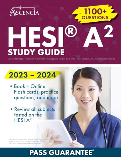 HESI A2 study guide 2023-2024 : HESI admission assessment nursing exam review book with 1100+ practice test questions
